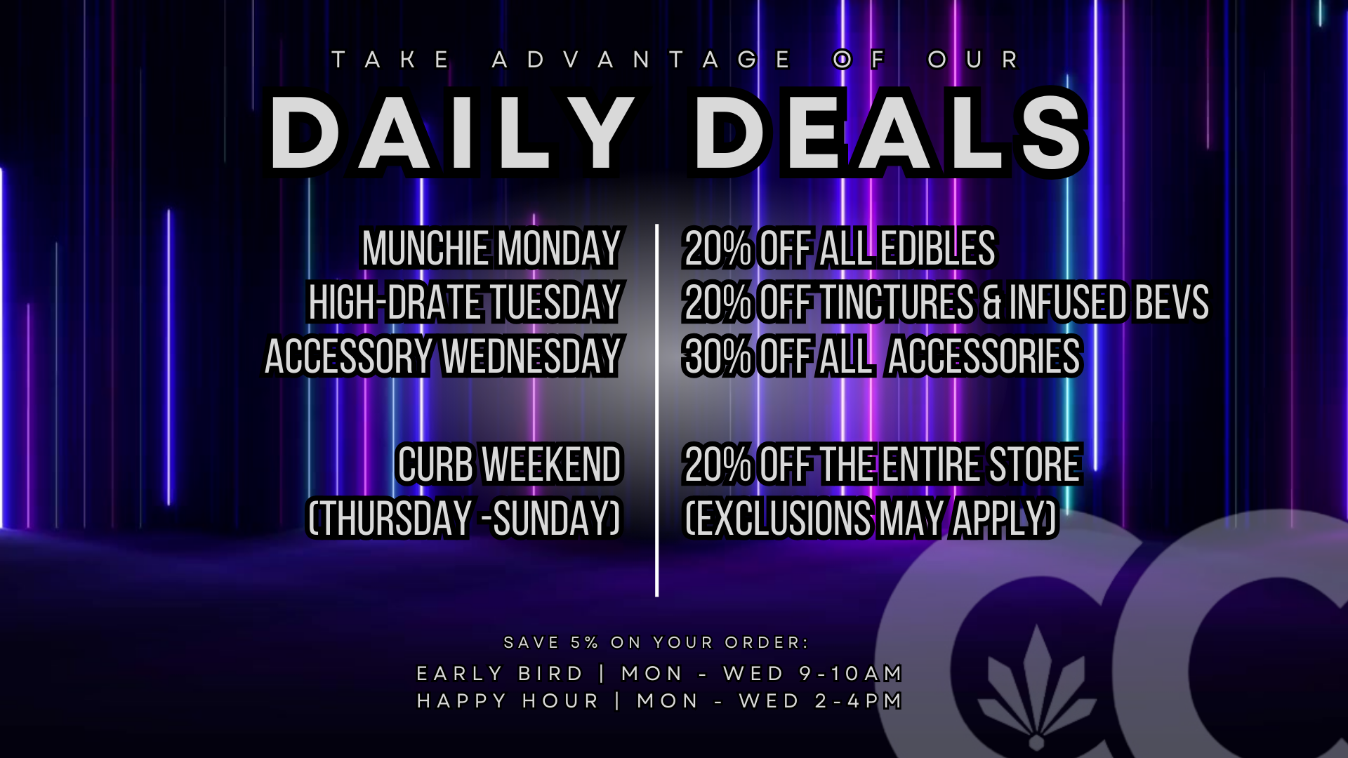 Daily Deals at Cannabis Curb